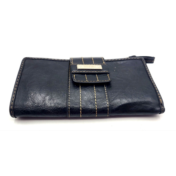 RELIC Black Faux Leather Clutch Wallet Snap Closure 7.5x4x1" - Picture 4 of 4